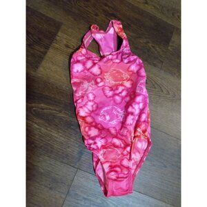 NWT Girls Speedo One piece Swim Suit Size 8 Bathing Suit Fish Pattern Child